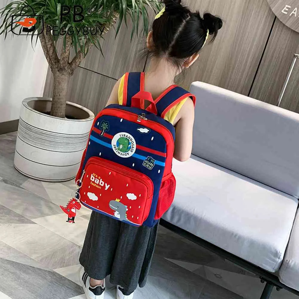 Animal Cartoon Dinosaur Nylon Backpack for Kids Boy Girl Kindergarten