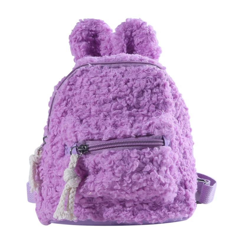 Kids Winter Rabbit Bear Shaped Shoulder Backpack