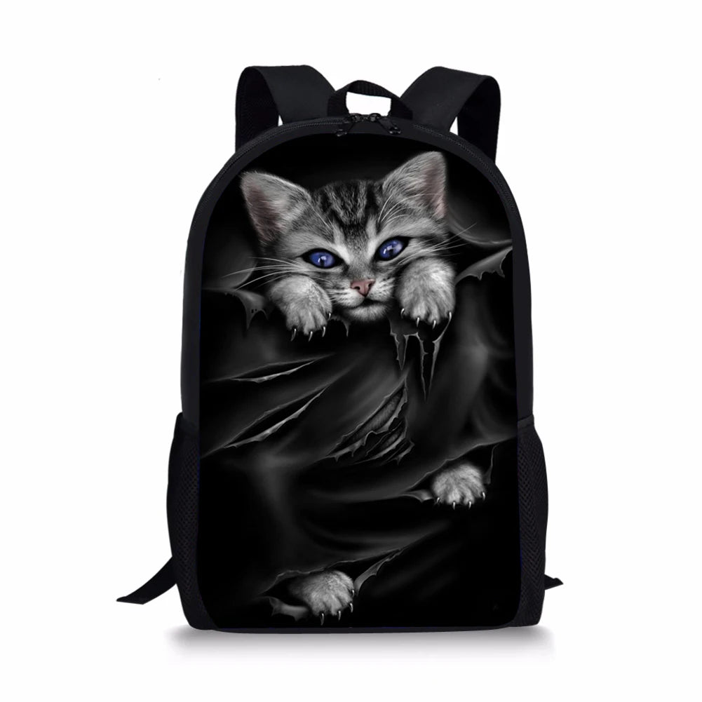 Gothic Cats Prints Children's Backpack School Bag