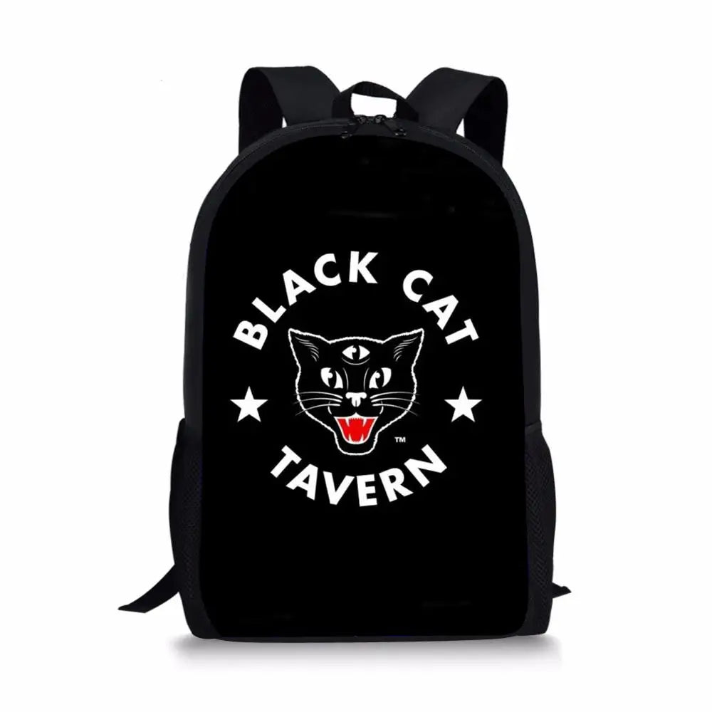 Kids Gothic Cats Prints School Bag