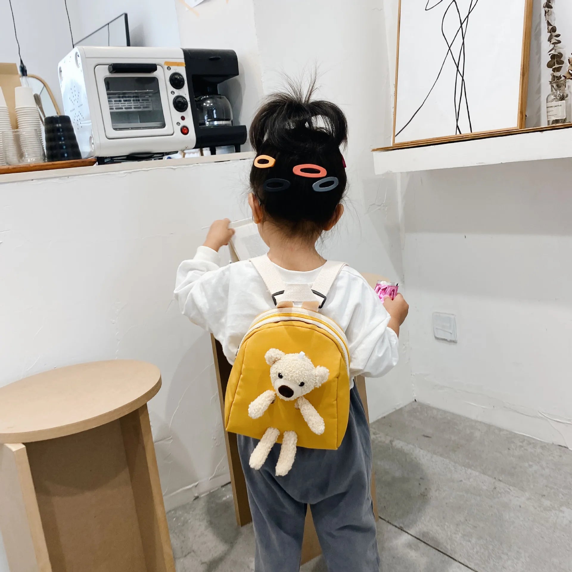 Kids Plush Bear Backpack Messenger Bag