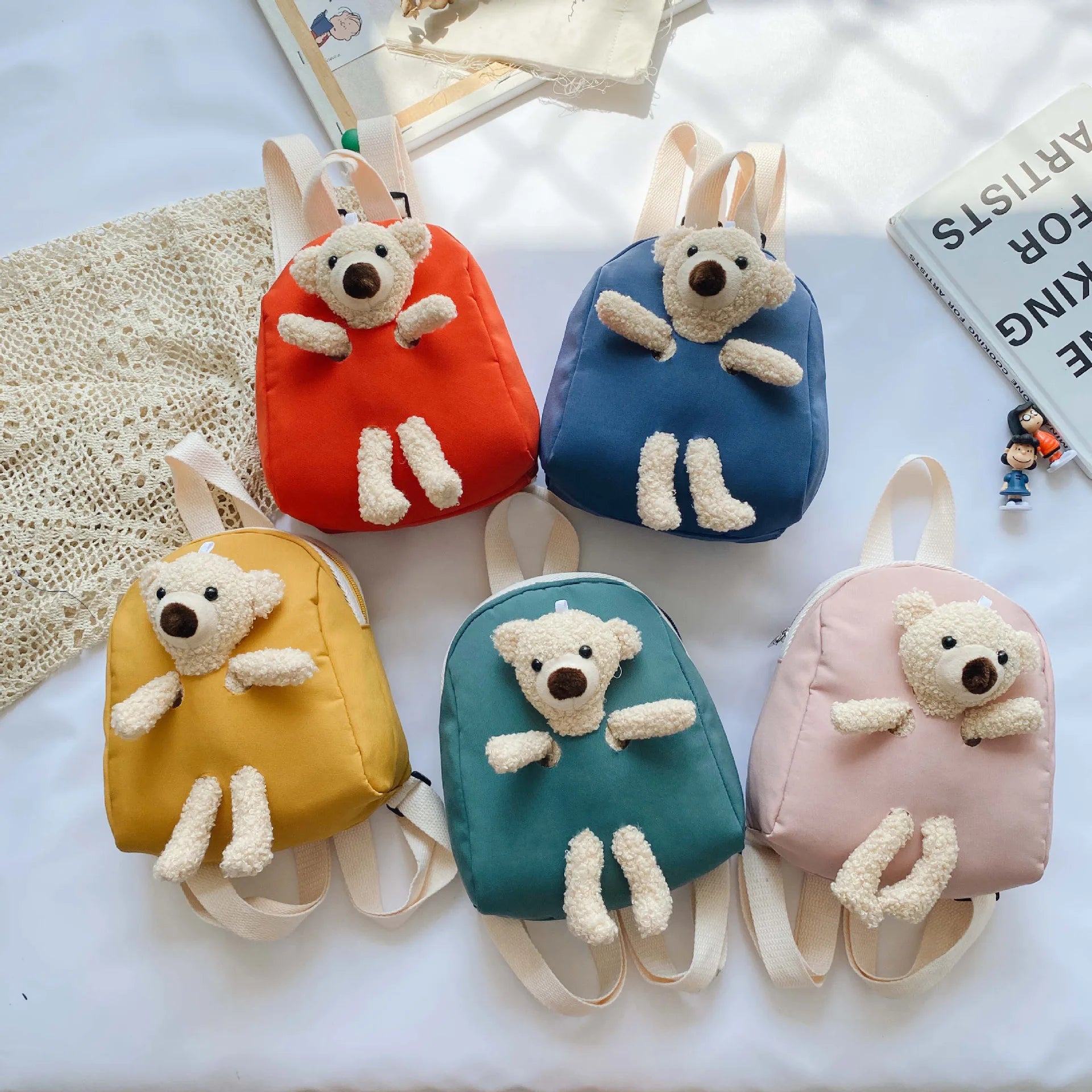 Kids Plush Bear Backpack Messenger Bag