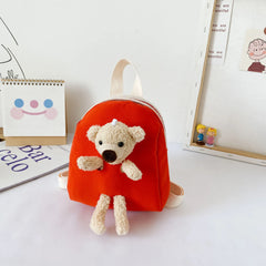 Kids Plush Bear Backpack Messenger Bag