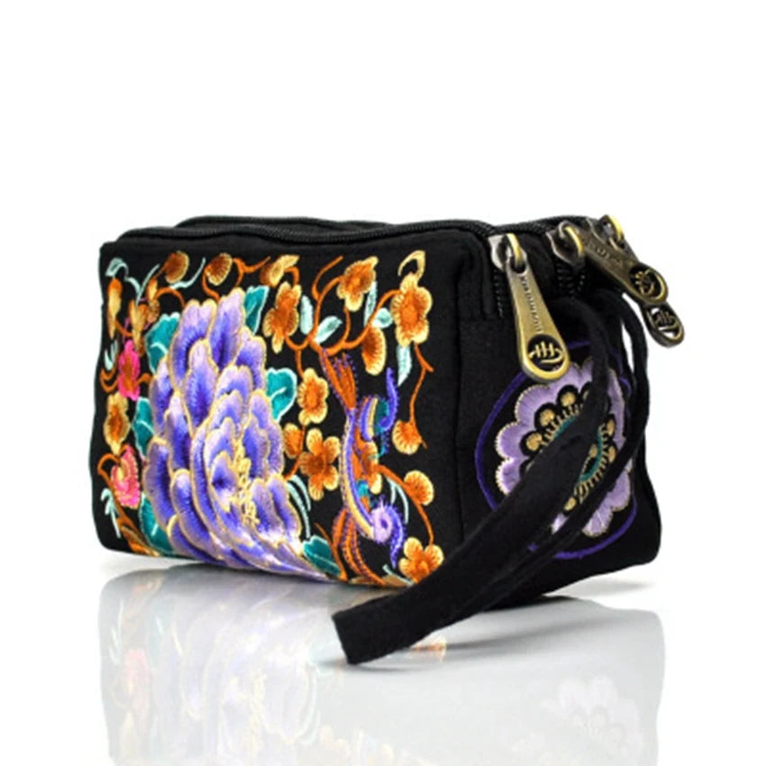 Chinese Canvas Embroidered Handbag - Portable Ladies Handbag