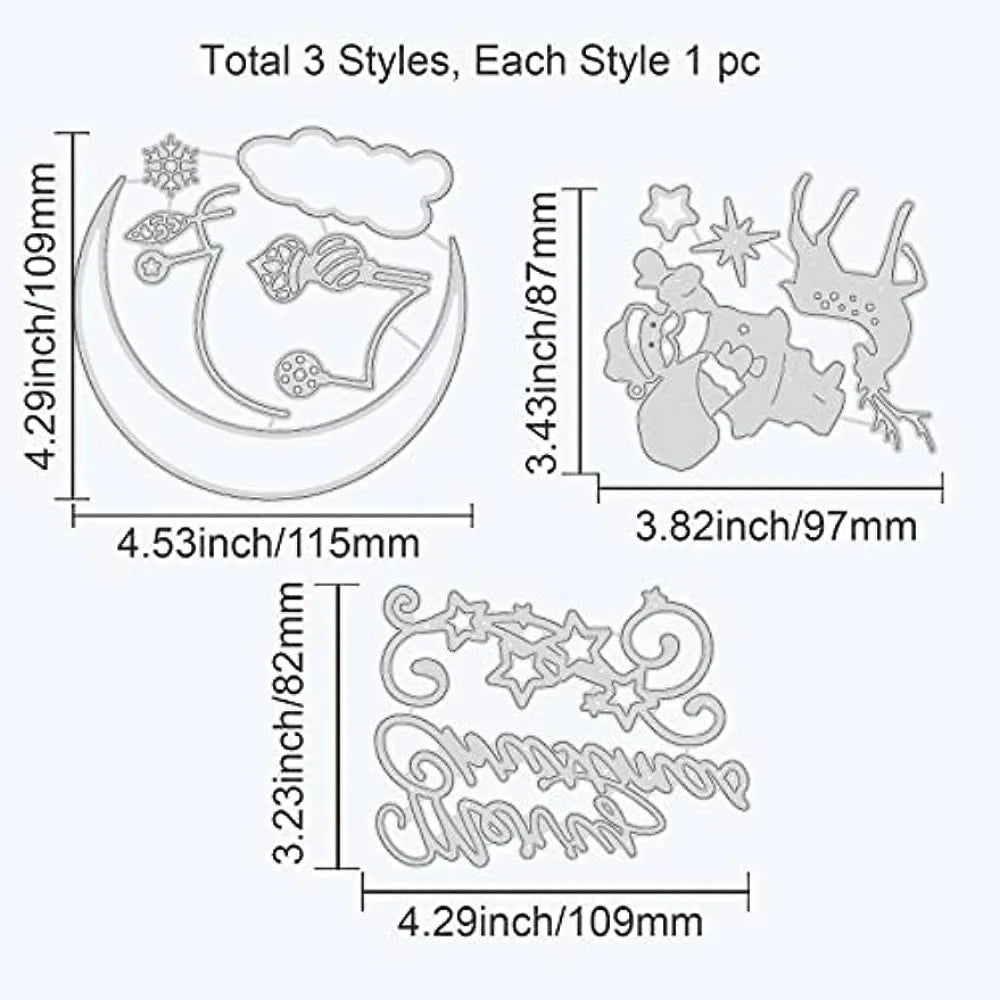 Christmas Cutting Dies Santa Claus Carbon Steel Die Cut Elk Deer Greeting Emboss