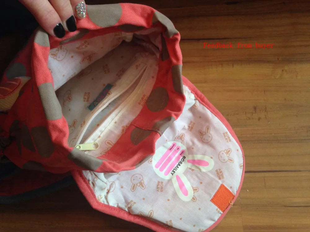 Christmas Rabbit Kids Backpack Cotton Fabric School Bag Age 1-3 Years