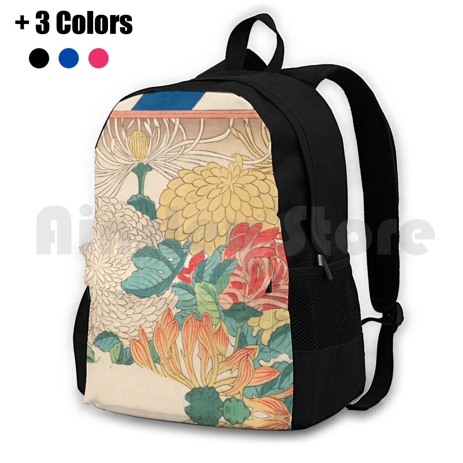 Chrysanthemum Utagawa Hiroshige 1840 Outdoor Hiking Backpack