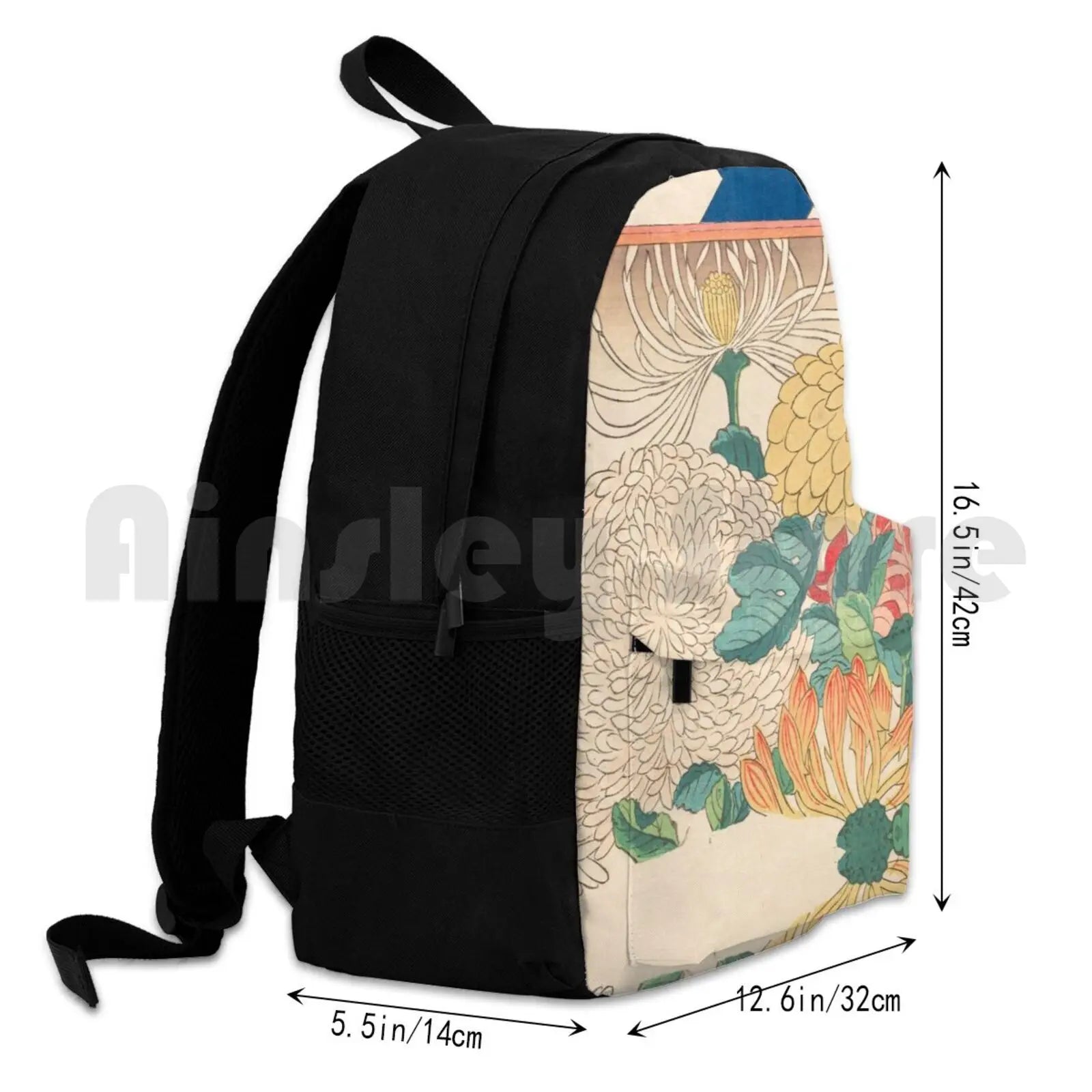 Chrysanthemum Utagawa Hiroshige 1840 Outdoor Hiking Backpack