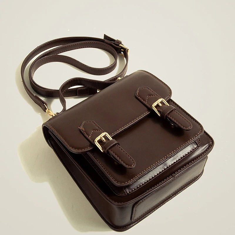 Chuwanglin Small PU Leather Shoulder Bag Vintage Crossbody Bag For Woman
