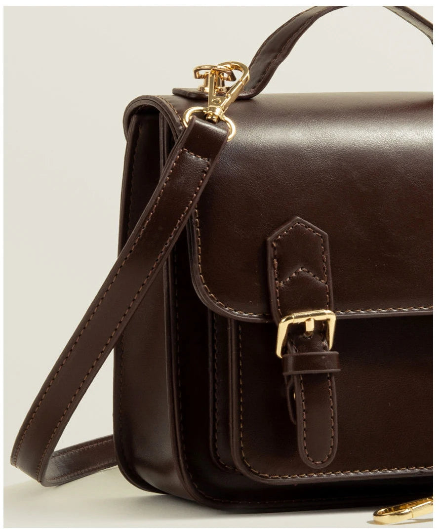 Chuwanglin Small PU Leather Shoulder Bag Vintage Crossbody Bag For Woman