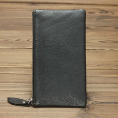 Classic Retro Crazy Horse Leather Men's Zipper Wallet Clutch Bag