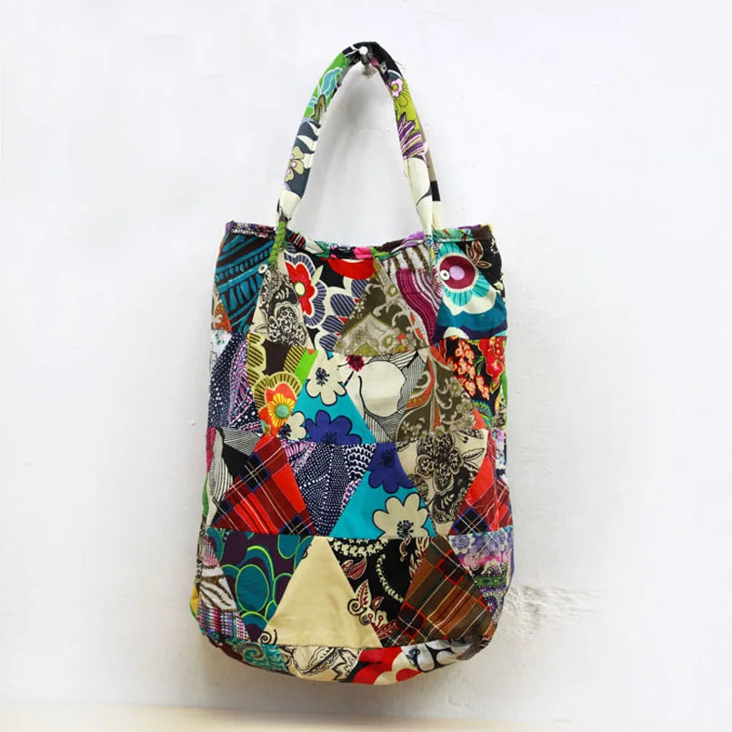 Boho Shoulder Bag Patchwork Tote Handbag for Women