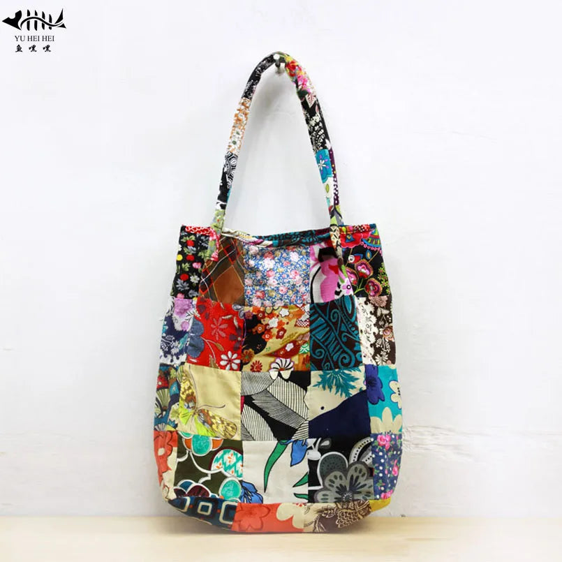 Boho Shoulder Bag Patchwork Tote Handbag for Women