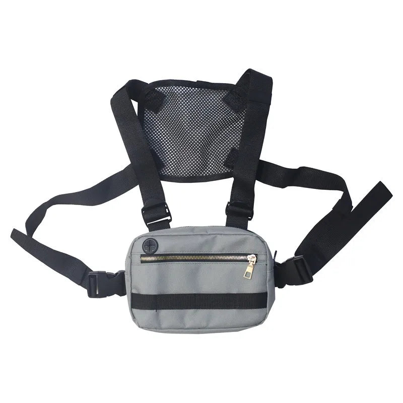 Hip-Hop Utility Chest Bag Men Crossbody Streetwear Vest Tactical Pouch
