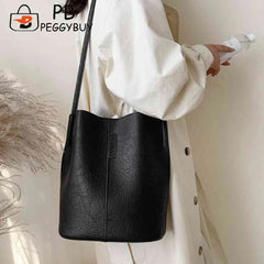 Vintage Women's Shoulder Bag Crossbody Bucket Tote PU Leather