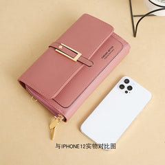 Vintage Ladies Flap Bag Crossbody Shoulder Long PU Leather Handbag