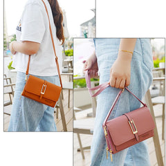 Vintage Ladies Flap Bag Crossbody Shoulder Long PU Leather Handbag
