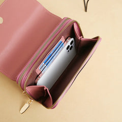 Vintage Ladies Flap Bag Crossbody Shoulder Long PU Leather Handbag