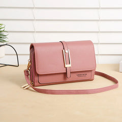Vintage Ladies Flap Bag Crossbody Shoulder Long PU Leather Handbag