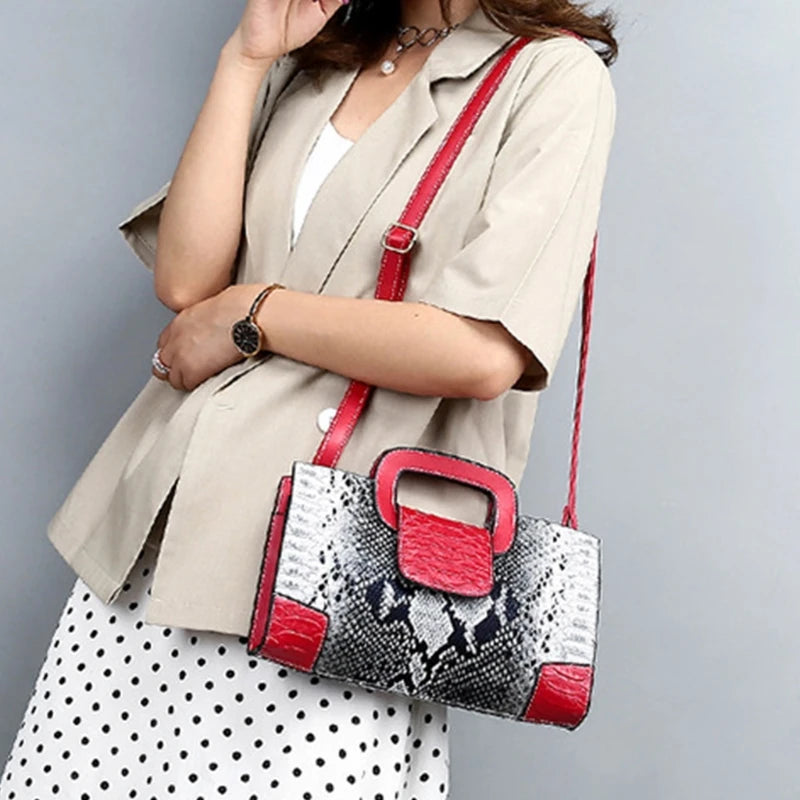 Snake Print Crossbody Bag for Women Shoulder Bag