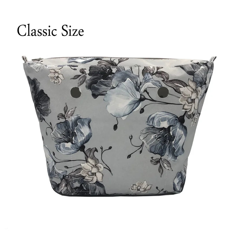 Mini Floral Border Lining Print Inner Zipper Pocket For O bag