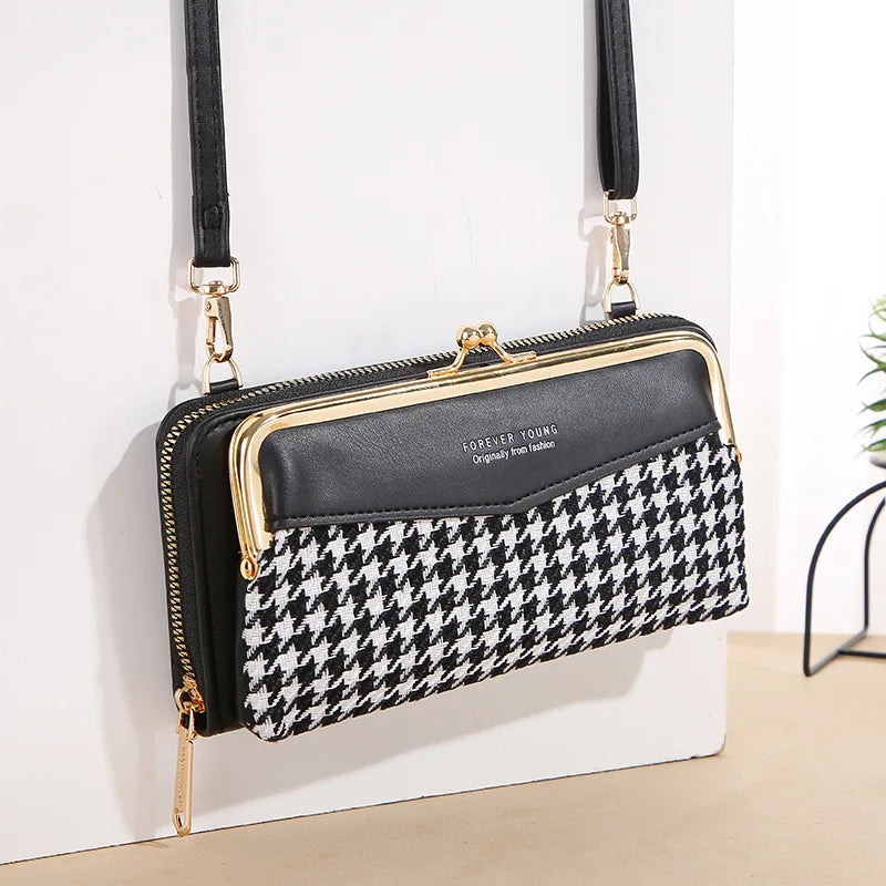 Women's Multi-function Buckle Purse Large Capacity Messenger Bag