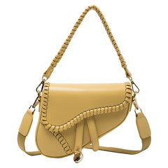 Retro Saddle Bags Shoulder Bags PU Crossbody Leather Tote Bags for Women