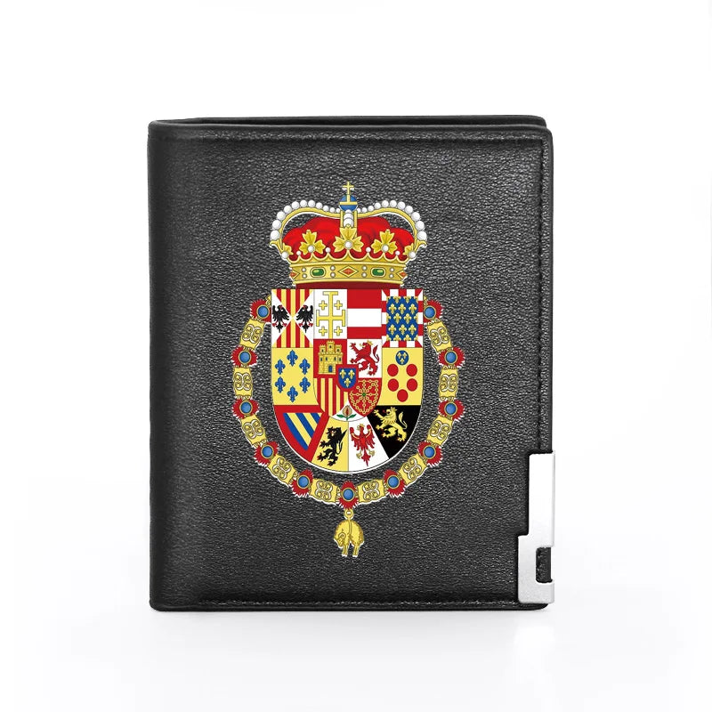 Spain Royal Leather Wallet Slim Credit Card Holder Money Bag