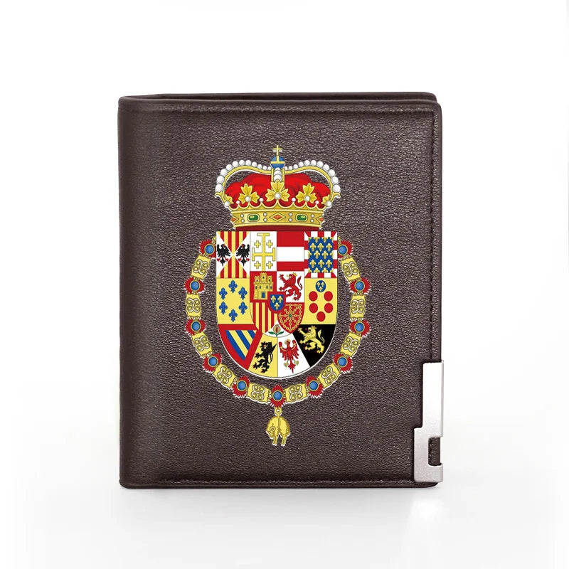 Spain Royal Leather Wallet Slim Credit Card Holder Money Bag