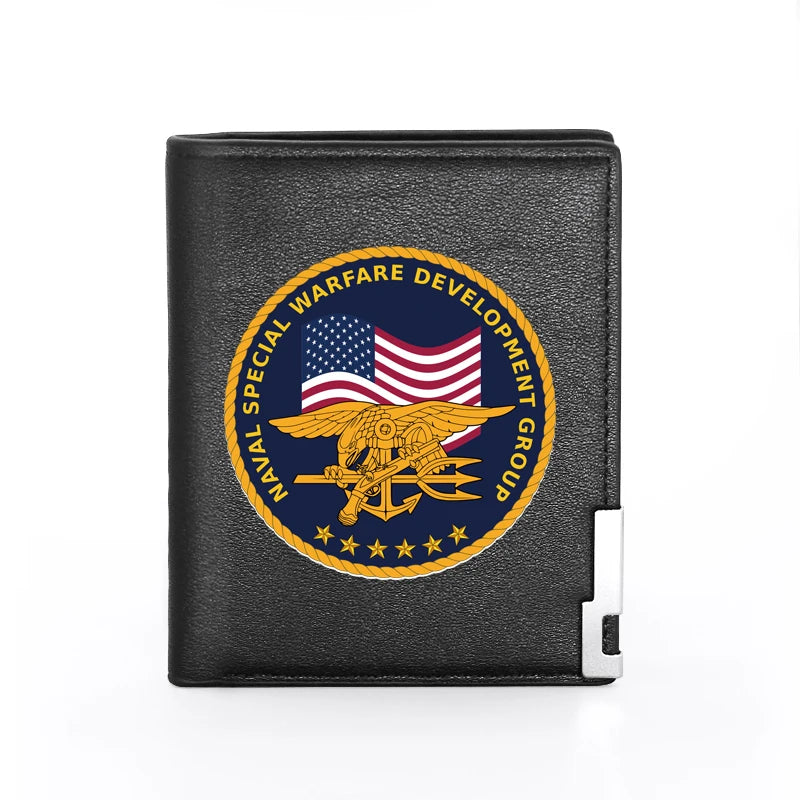 US Special Forces Leather Wallet Billfold Slim Credit Card Holders
