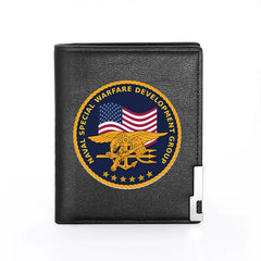 US Special Forces Leather Wallet Billfold Slim Credit Card Holders