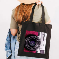 Classic Retro Camera Photographer Women Canvas Shoulder Handbag Tote