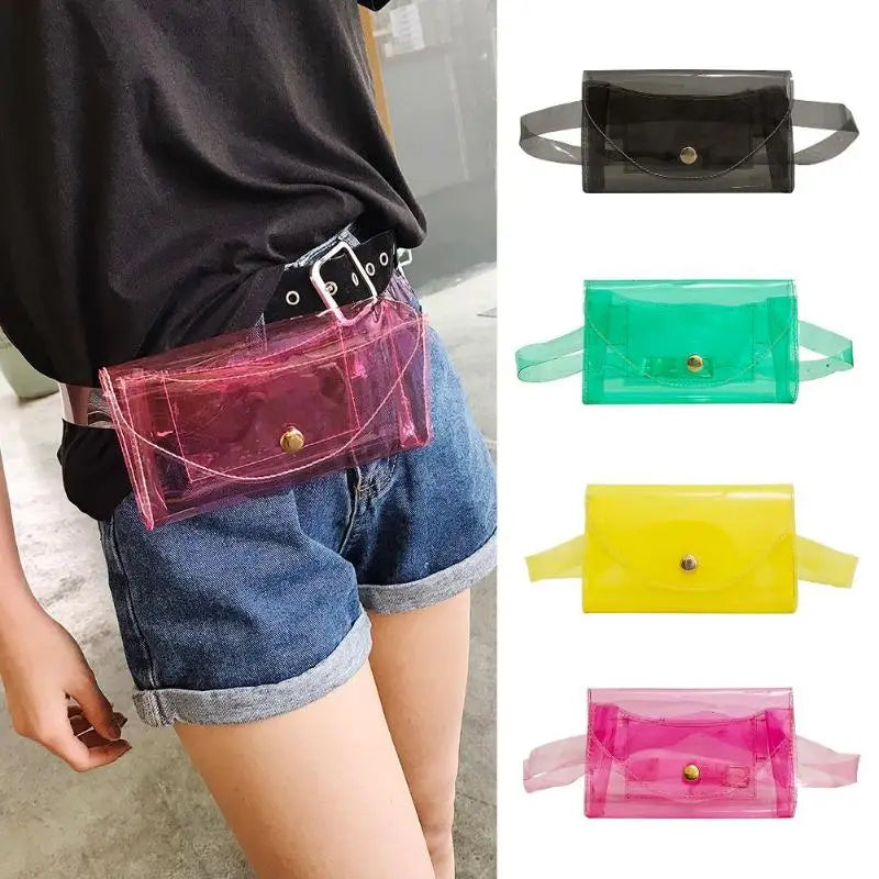 Clear Belt Fanny Packs Female Summer PVC Waist Bags Women Girls