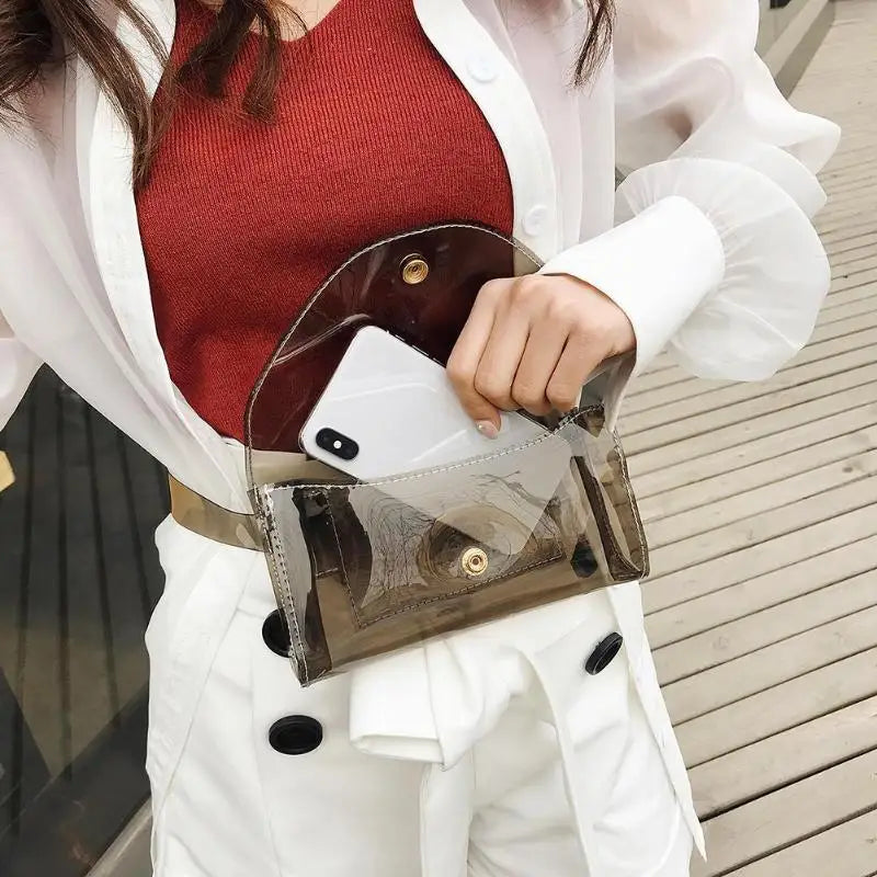 Clear Belt Fanny Packs Female Summer PVC Waist Bags Women Girls