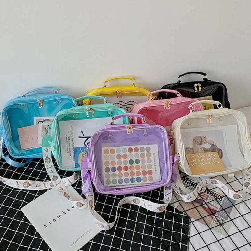Clear Front Pocket Transparent Backpack Large Capacity