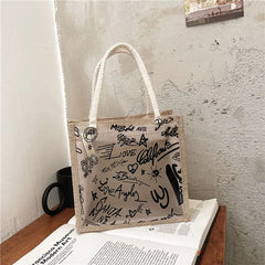 Clear Graffiti Handbag PVC Transparent Bags Women Shoulder Travel Beach Storage