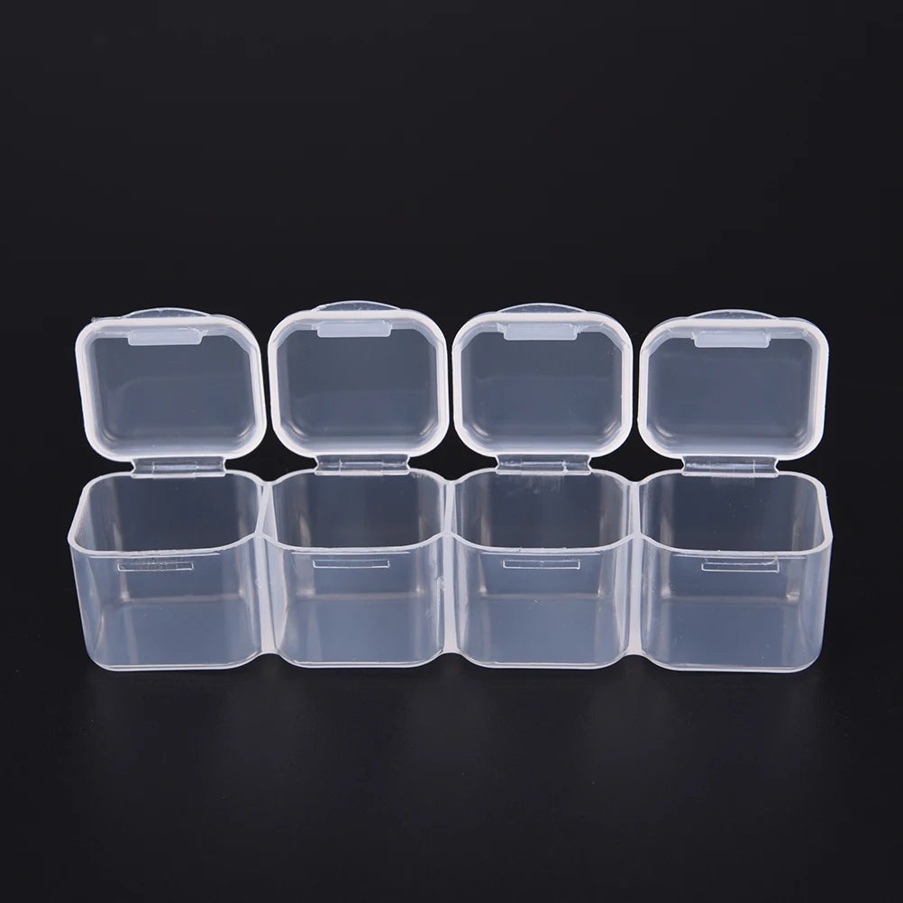 Clear Plastic 28 Slots Jewelry Storage Box Case Organizer