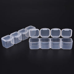 Clear Plastic 28 Slots Jewelry Storage Box Case Organizer