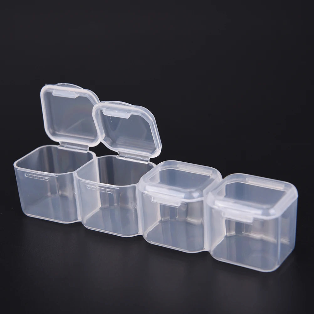 Clear Plastic 28 Slots Jewelry Storage Box Case Organizer