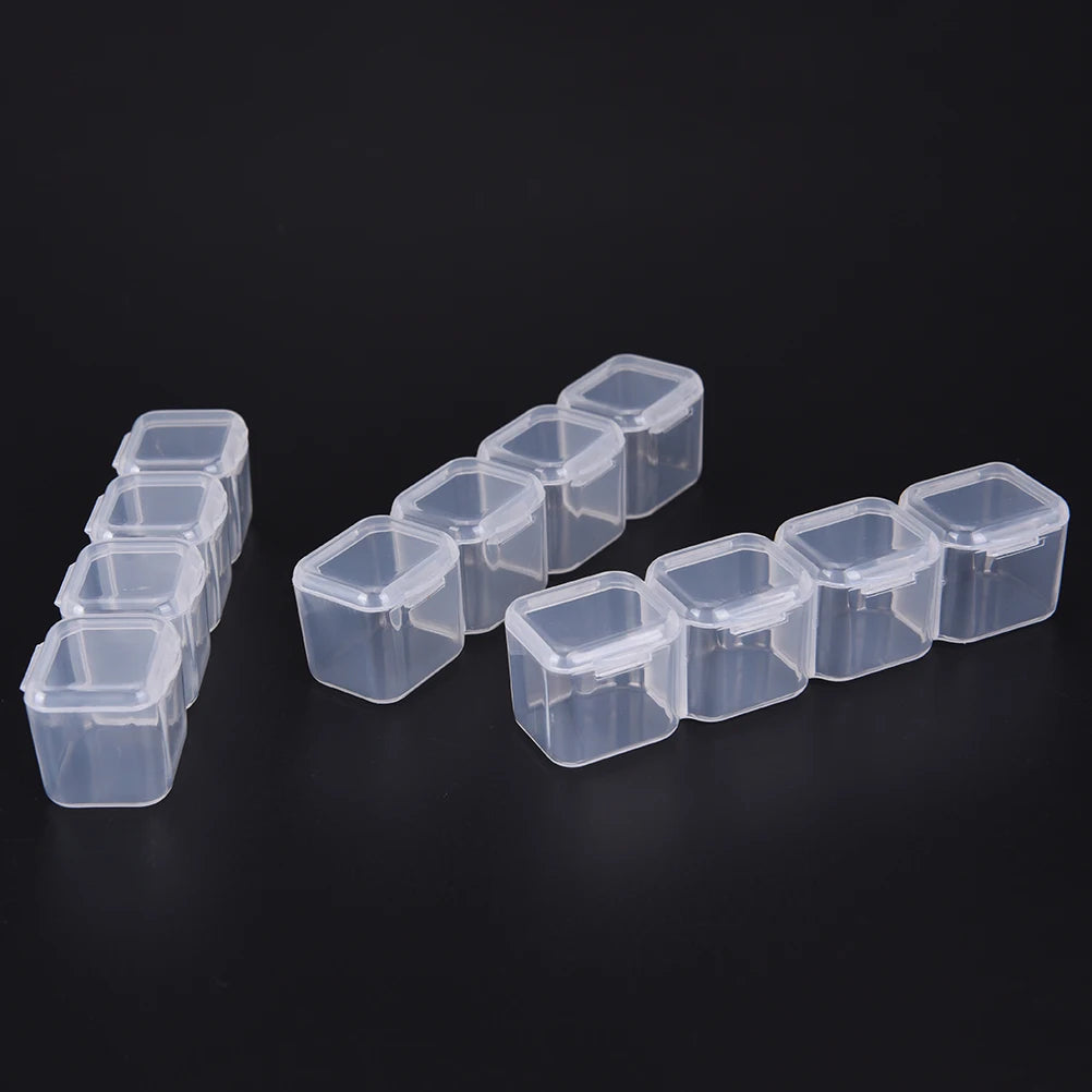 Clear Plastic 28 Slots Jewelry Storage Box Case Organizer