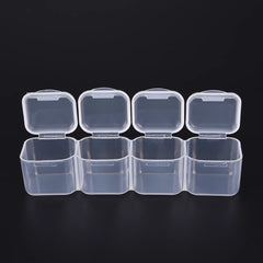 Clear Plastic 28 Slots Jewelry Storage Box Case Organizer