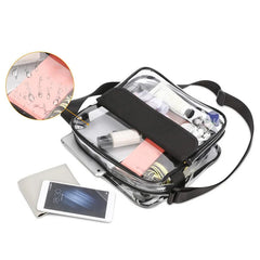 Clear Plastic Tote Bag Transparent PVC Waterproof Crossbody Handbag Shoulder Bag