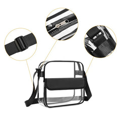 Clear Plastic Tote Bag Transparent PVC Waterproof Crossbody Handbag Shoulder Bag