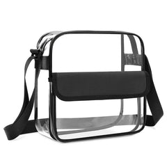 Clear Plastic Tote Bag Transparent PVC Waterproof Crossbody Handbag Shoulder Bag