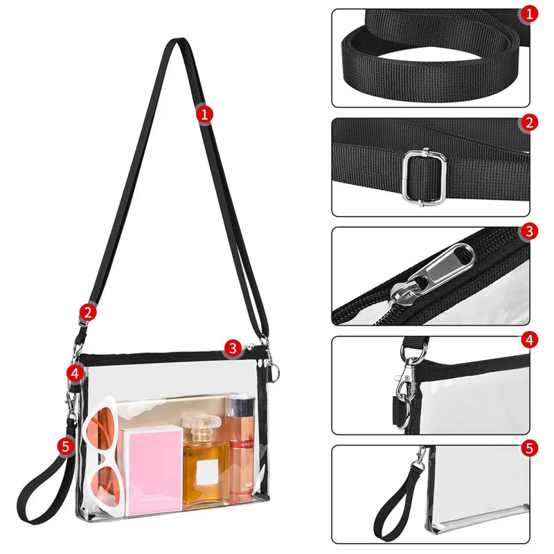 Clear Purse Stadium Approved Clear Bag for Concert Beach Travel Work