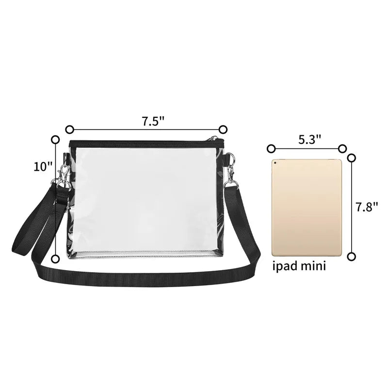 Clear Purse Stadium Approved Clear Bag for Concert Beach Travel Work