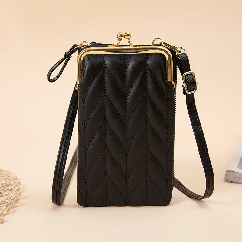 Small Shoulder Phone Bag Women Diamond Lattice Crossbody Messenger Mini Handbag