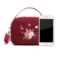 Waterproof Nylon Crossbody Bag Multi-layer Zipper Bag