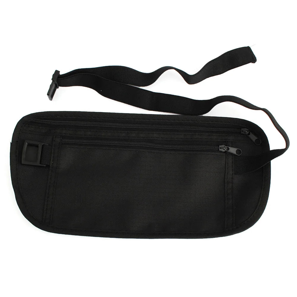 Cloth Travel Pouch Hidden Wallet Passport Money Waist Belt Bag Slim