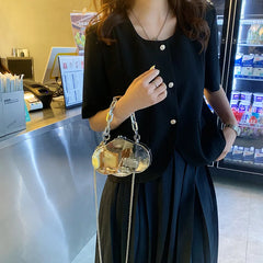 Cloud Shape Plastic Box Chain Purses for Women Small Crossbody Bag